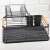 Kinghoff KH 1797 2-Tier Dish Drying Rack with Utensil Holder, Grey, front view