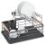 Kinghoff KH 1797 2-Tier Dish Rack, Gray Metal Dish Drainer with Cutlery Holder