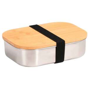 Kesper 18021 stainless steel lunch box with bamboo lid and elastic band - Kesper