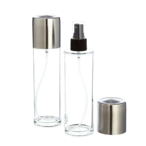 Kesper 13902 Olaj és Ecet Szórópalack, 2 db, 0,300 ml, Átlátszó Üveg Rozsdamentes Acél Fedéllel