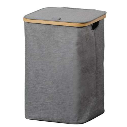 Kesper 50L Grey Laundry Basket with Lid and Handles