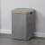 Kesper 50L Grey Laundry Basket with Lid and Handles in a Bathroom Setting