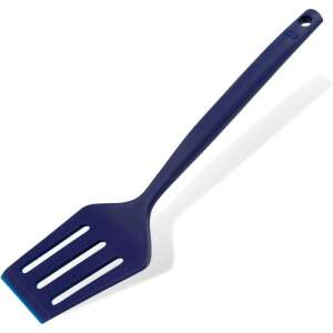 Tasty 678200 blue silicone slotted spatula for flipping and serving food - Spatula