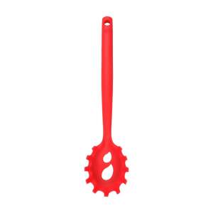 Tasty Spaghetti Spoon 678205, Serving Holes, Soft Handle, 32.5 cm, Silicone, Red 103003682 - Ladles & serving spoon