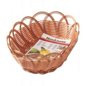 Fackelmann 38299 ovális rattan kosár, barna, 23x18x9 cm - Tárolás & Rendszerezés