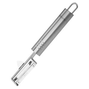 Fackelmann 40481 stainless steel peeler with hanging hook, silver - Peeler