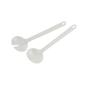 Fackelmann 41810 Salad Serving Set 2 pcs, 29.5 cm, plastic, hanging hook, white 103004120 - Ladles & serving spoon