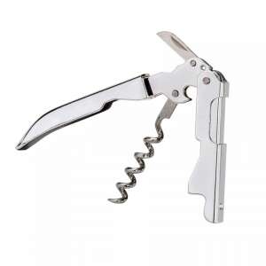 Fackelmann Doublepull 49459 Wine Opener with Knife, Stainless Steel, Silver - Wine Opener & Corkscrew
