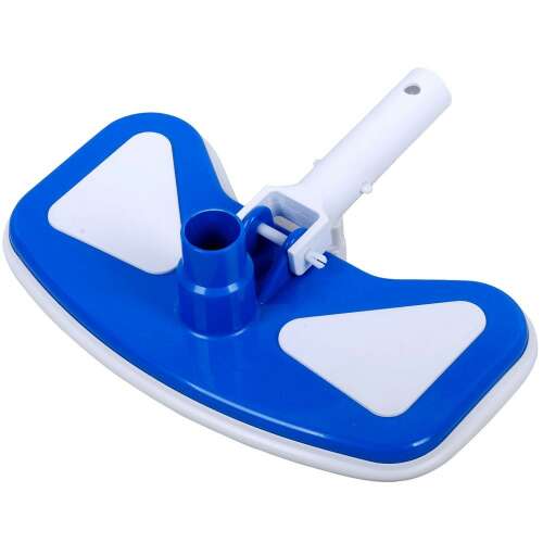 Blau-weißer Pool-Saugerkopf für die manuelle Reinigung, kompatibel mit Teleskopstangen und 32 mm und 38 mm Schläuchen