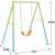 INTEX kerti hintaállvány méretekkel, zöld és kék fém váz, narancssárga hintaülés