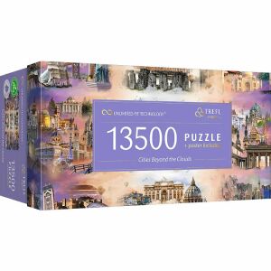 Pudełko puzzli Trefl 13500 elementów z grafiką Miasta Ponad Chmurami. - Trefl Puzzle