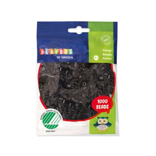 PlayBox 1000 mărgele negre de 5 mm de călcat, perfecte pentru artizanat și crearea de bijuterii
