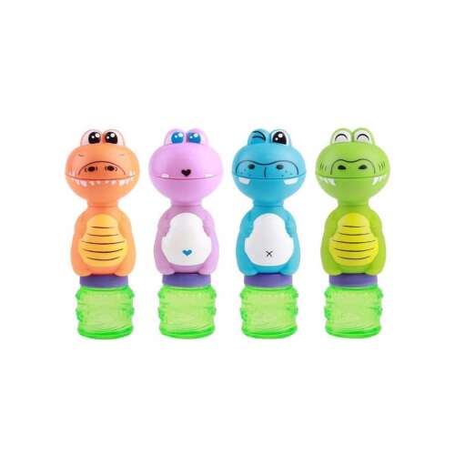 Gazillion Krokifújó suflător de bule, 4 culori asortate, în formă de crocodil, 59ml soluție de bule