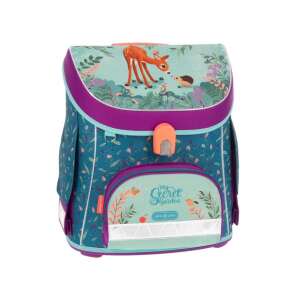 Ars Una My Secret Garden ergonomischer Schulrucksack mit magnetischem Fidlock-Verschluss, blau mit Hirsch- und Blumenmuster - Ars Una