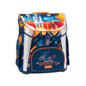 Ghiozdan școlar Ars Una Gravity cu astronaut, albastru cu detalii portocalii și albe, 33x41x24cm - Ars Una