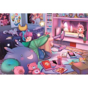 Puzzle Clementoni Gamer Girl 300 elementów przedstawiające dziewczynę w pokoju gier - Puzzle