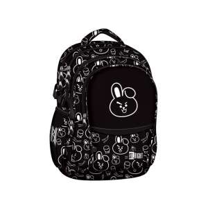 St.Right Clever Bunny fekete iskolatáska fehér nyuszis mintával - Unipap