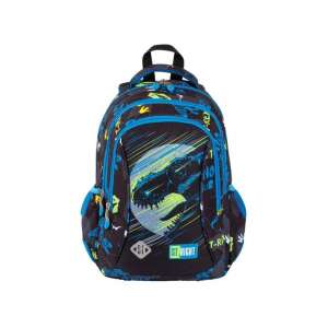 St.Right Dinosaur iskolatáska, fekete kék és zöld dinoszaurusz mintával, ergonomikus kialakítás - Unipap