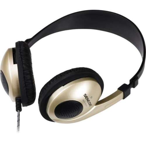 Sencor SEP 275 lightweight silver headphones, angled view