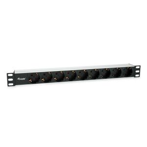 Echipament 19" Placă de prize CEE7/7 90°->9xSchuko Alu. 134948248 - Equip Accesorii pentru dulapuri Rack