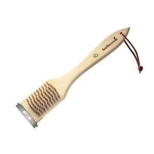 Barbecook grill brush with scraper, cleaning grill grates, copper bristles, wooden handle - Cleaning Product