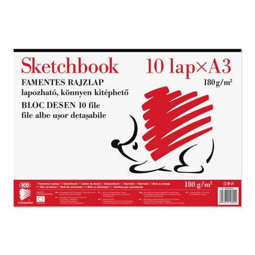ICO vázlatfüzet A3 rajzlap, 10 lap, 180g/m²