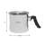 Kinghoff 1L Milchaufschäumer, Edelstahl, Schwarzer Griff, Abmessungen