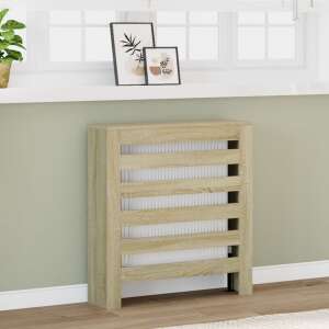 vidaXL Sonoma stejar asamblat radiator din lemn, 78 x 20 x 82 cm - Inserții de șemineu