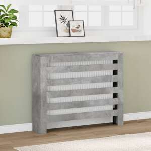 vidaXL gri beton asamblat din lemn pentru radiator 104 x 20 x 82 cm, radiator în decorul unei camere de zi - Inserții de șemineu