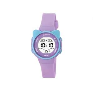 Детски дигитален часовник, Mingrui MR2206L, модел котка, дата, осветление, водоустойчивост 3 атм, лилав