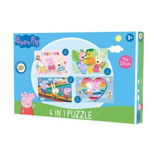 Peppa Pig Zestaw 4 układanek w 1 - 12, 16, 20, 24 elementy - Peppa Pig