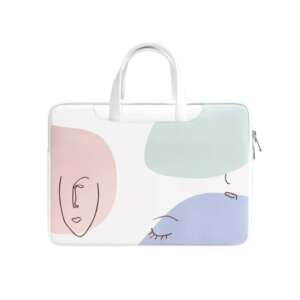Geantă pentru laptop albă cu design abstract, TAIKESEN LADY M1, pentru laptopuri de 14 inci - Genți și huse laptop