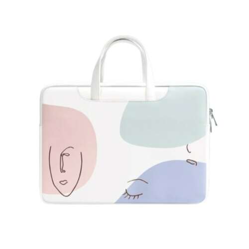 Biela taška na notebook s abstraktným vzorom, TAIKESEN LADY M1, pre notebooky s uhlopriečkou 14 palcov