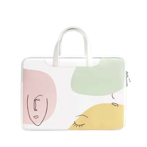 Taška na notebook TAIKESEN LADY M1 pre Macbook do 14 palcov, biela so zelenou, abstraktný vzor