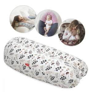Scamp univerzális szoptatós párna Brown Spring mintával, a párna használata látható szoptatáshoz, alváshoz és baba fészeknek - Scamp