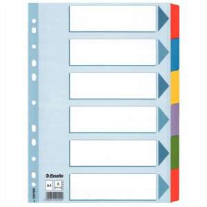 Esselte A4 6 részes Mylar laminált karton regiszter - Iratfűző kellék
