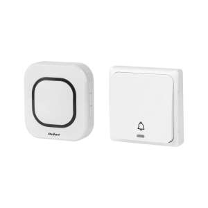 Sonerie wireless Kemot, alb, rază de acțiune de 150 metri, 58 melodii, rezistent la apă IP44 - Sonerii