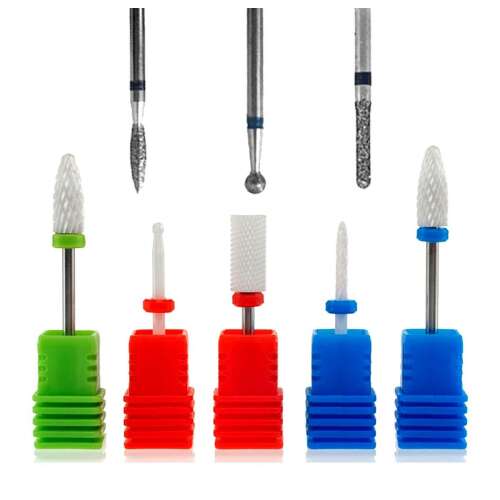 Körömfaragó készlet - 8 db - Kerámia és Gyémánt Fejek