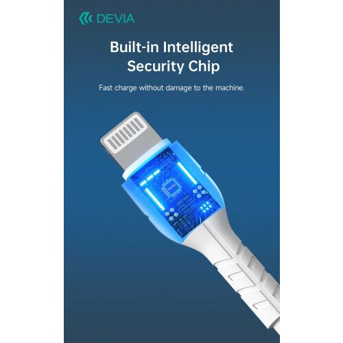 Devia USB Type-C – Dátový a nabíjací kábel Lightning s 1 m káblom – Kábel Devia Kintone Series Type-C to Lightning PD – 27W – biely 140108405