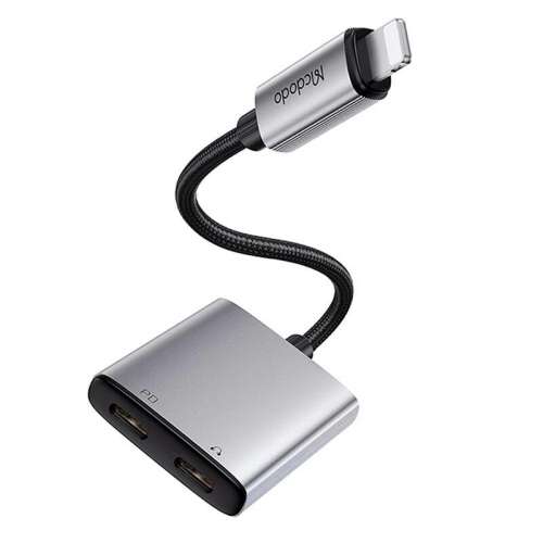Mcdodo CA-5540 Villám - Villám + 3,5 mm-es Jack Adapter, 2 az 1-ben, Ezüst - Mcdodo
