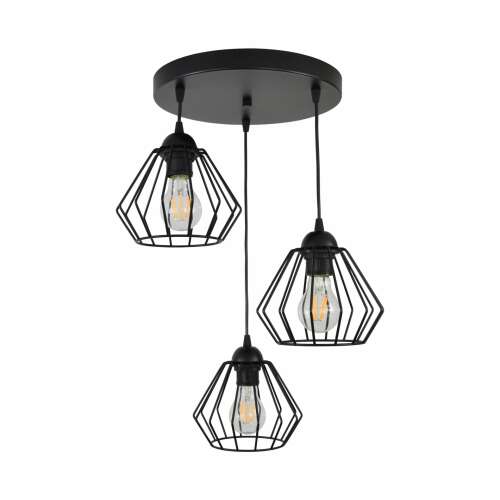 ADVITI Waya 3-Licht Pendelleuchte, schwarz, modernes Design, Käfig-Stil, E27 Fassung