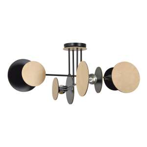 Lampă de plafon ADVITI Rita cu 4 lumini, negru și maro, design modern - Lustre și pendule