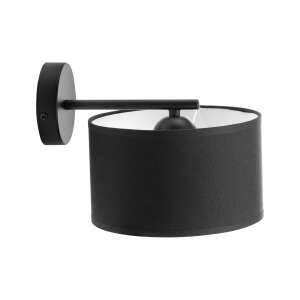 Lampă de perete ADVITI Rollo AD-LD-6341BE27T neagră cu abajur din stofă - Aplice perete