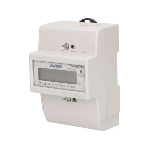 ORNO OR-WE-502 single-phase energy meter, 80A, 230V, 50/60Hz, LCD display