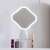RIO MMIF Makeup Mirror with LED Lighting, 360° Rotation, Touch Control, 3 Lighting Settings, White - On a table with makeup products