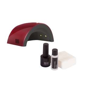 RIO UVLF3 UV-LED-Nagellampe Set, rot, mit Basis- und Decklack, Reinigungstüchern und einem Reinigungspad - Nageldesign