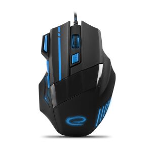 Esperanza EGM201B Wolf gaming mouse, black and blue, top view - Mouse