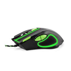 Mouse-ul pentru jocuri Esperanza EGM401KG Hawk cu fir negru verde vedere laterală - Esperanza Mouse