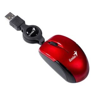 Vizualizare unghiulară a mouse-ului USB Genius Micro Traveler V2 Ruby Red - Genius Mouse