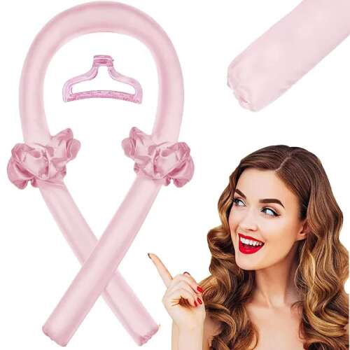 Hajgöndörítő Henger: Flexibler Haarwickler mit Clip und Model mit Locken